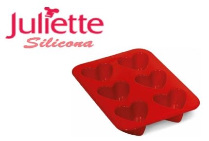 molde muffin corazón 6x1 silicona 17x22,5 cm. «juliette guardini»