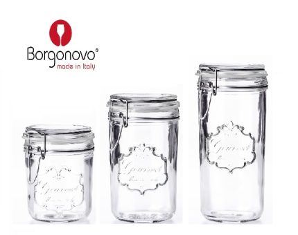 frasco hermético terrine gourmet vidrio "borgonovo"