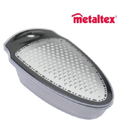 rallador transparente con receptáculo "metaltex"