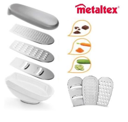 rallador con contenedor 3 en 1 triobox "metaltex"