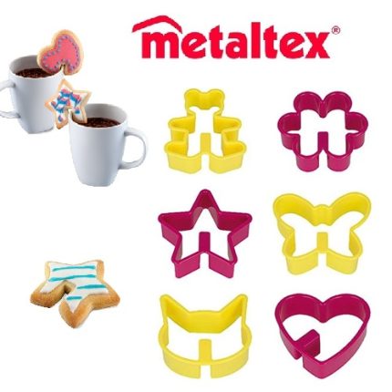 juego 6 cortadores de galletas para taza"metaltex"