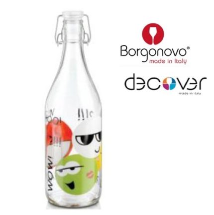 botella vidrio 1 l. tapa hermética decover "borgonovo"