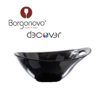 pocillo practica vidrio color negro 18 cm. "borgonovo decover"