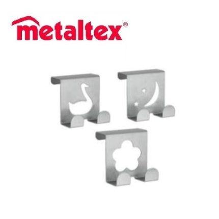 set 3 ganchos dobles para puerta cocina "metaltex"