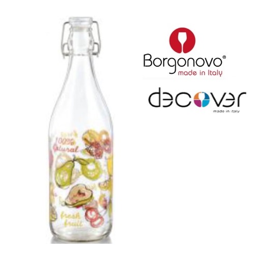 botella vidrio 1 l. tapa hermética decover "borgonovo" botella vidrio 1 l. tapa hermética decover "borgonovo"