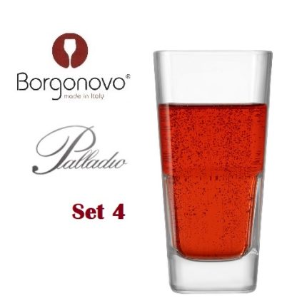 set 4 vasos vidrio square 320. linea palladio "borgonovo"