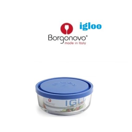 recipiente vidrio con tapa azul linea igloo 320 cc "borgonovo"