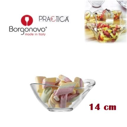 pocillo ovalado practica vidrio 14 cm. "borgonovo"