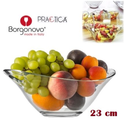 ensaladera / frutera ovalada practica vidrio 23 cm. "borgonovo"