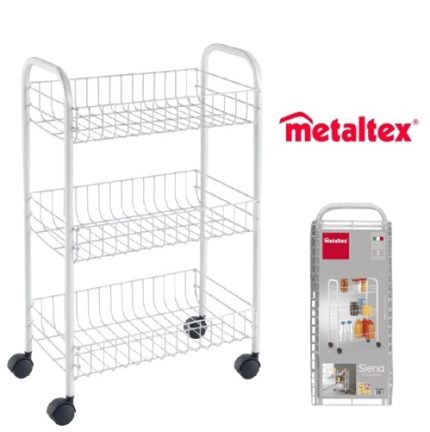 carro multiuso repisa 3 niveles blanco "metaltex"