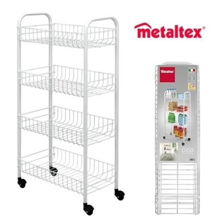 carro multiuso repisa 4 niveles blanco "metaltex"