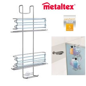 porta accesorios ducha 2 niveles polytherm "metaltex"