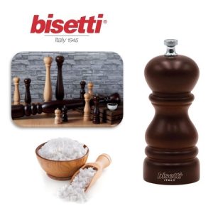 molinillo sal madera natural caoba 13 cm. linea roma ""bisetti"