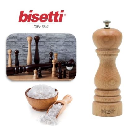 molinillo sal madera natural 19 cm. línea roma "bisetti"