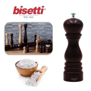 molinillo sal madera natural caoba 19 cm. linea roma ""bisetti"