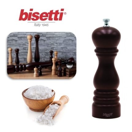 molinillo sal madera natural caoba 19 cm. linea roma ""bisetti"