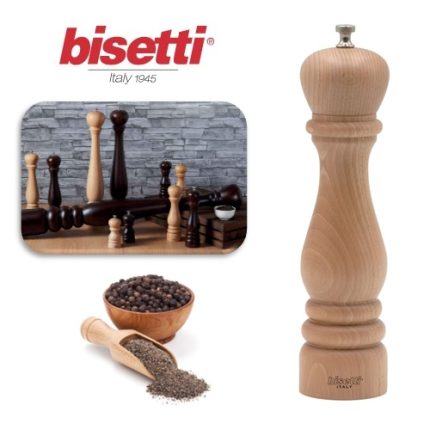 molinillo pimienta madera natural 25 cm. línea roma "bisetti"