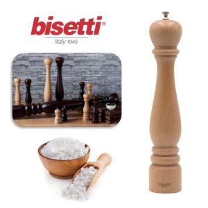 molinillo sal madera natural 42 cm. línea roma "bisetti"