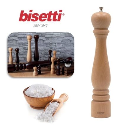 molinillo sal madera natural 42 cm. línea roma "bisetti"