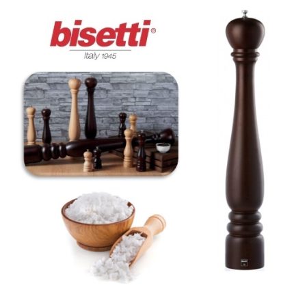 molinillo sal madera natural caoba 42 cm. linea roma ""bisetti"