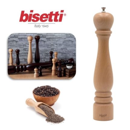 molinillo pimienta madera natural 42 cm. línea roma "bisetti"