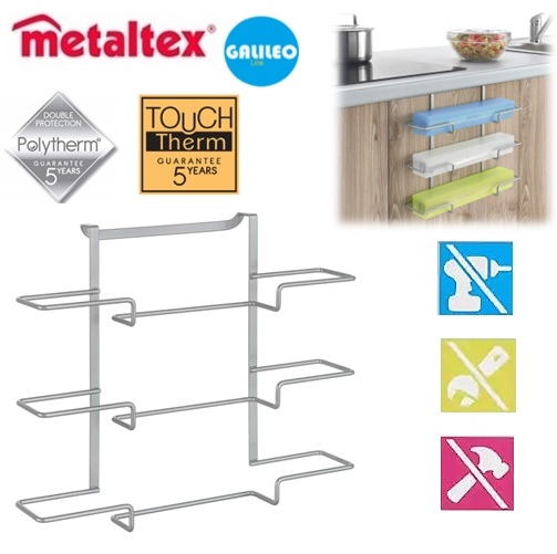 portarrollos cocina 3 niveles color plata galileo polytherm "metaltex" portarrollos cocina 3 niveles color plata galileo polytherm "metaltex"