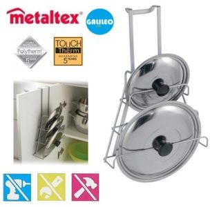 soporte tapas ollas color plata galileo polytherm "metaltex"