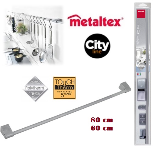 barra porta accesorios 80 cm. polytherm frost color plata city "metaltex" barra porta accesorios 80 cm. polytherm frost color plata city "metaltex"