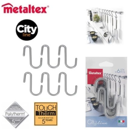 juego 6 ganchos p/barra accesorios city · frost "metaltex"