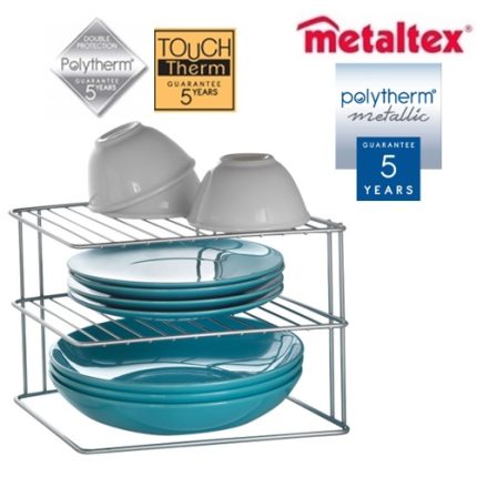 estantería esquina 2 niveles polytherm metallic "metaltex"