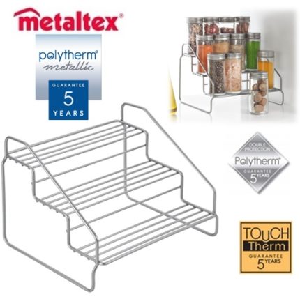 estante especias 3 niveles steppo polytherm metallic "metaltex"